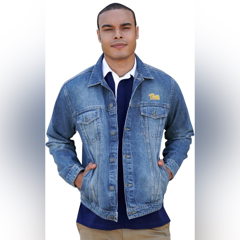 New Pittsburgh Panthers Light Blue Casual Lightweight Denim Jacket